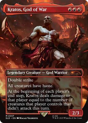 Kratos, God of War card from Secret Lair Drop Series