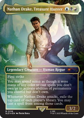 Nathan Drake, Treasure Hunter (Rainbow Foil) card from Secret Lair Drop Series
