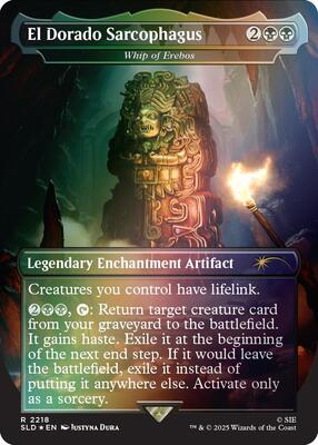 El Dorado Sarcophagus - Whip of Erebos (Rainbow Foil) card from Secret Lair Drop Series