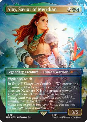 Aloy, Savior of Meridian (Rainbow Foil) card from Secret Lair Drop Series