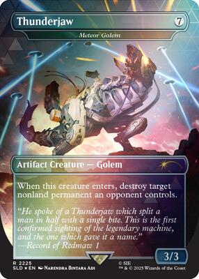 Thunderjaw - Meteor Golem (Rainbow Foil) card from Secret Lair Drop Series