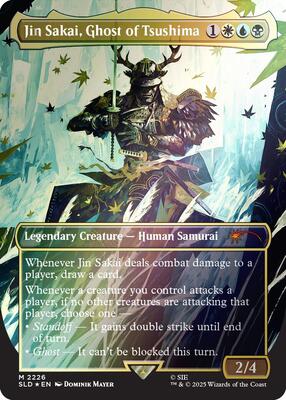 Jin Sakai, Ghost of Tsushima (Rainbow Foil) card from Secret Lair Drop Series