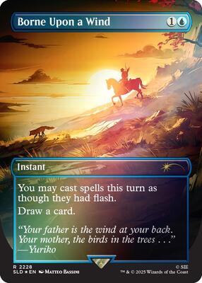 Borne Upon a Wind (Rainbow Foil) card from Secret Lair Drop Series