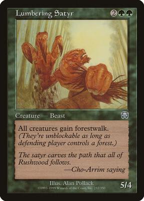 Lumbering Satyr card from Mercadian Masques