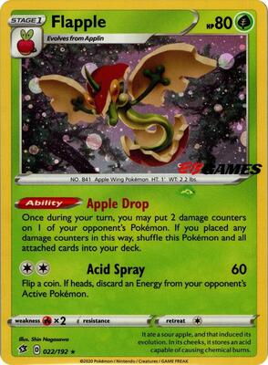Flapple - 022/192 (EB Games Exclusive APAC) card from Miscellaneous Cards & Products