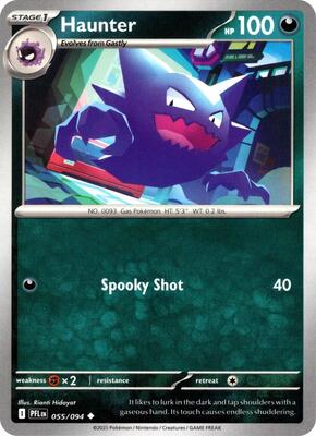 Haunter - 055/094 card from ME02: Phantasmal Flames