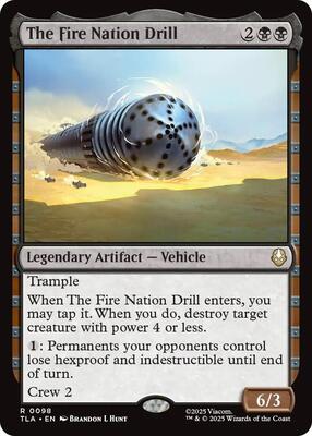 The Fire Nation Drill card from Avatar: The Last Airbender