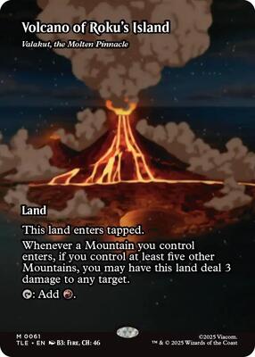 Volcano of Roku's Island - Valakut, the Molten Pinnacle (Borderless) card from Avatar: The Last Airbender: Eternal-Legal