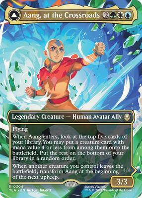 Aang, at the Crossroads (Borderless) card from Avatar: The Last Airbender