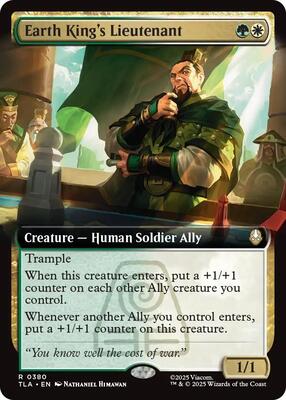 Earth King's Lieutenant (Extended Art) card from Avatar: The Last Airbender