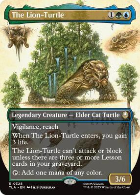 The Lion-Turtle (Borderless) card from Avatar: The Last Airbender
