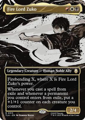 Fire Lord Zuko (Borderless) card from Avatar: The Last Airbender