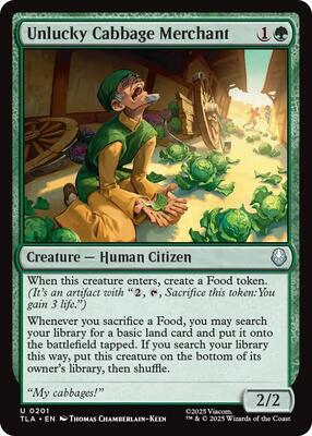 Unlucky Cabbage Merchant card from Avatar: The Last Airbender