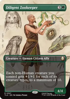 Diligent Zookeeper (Borderless) card from Avatar: The Last Airbender