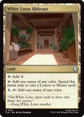 White Lotus Hideout card from Avatar: The Last Airbender
