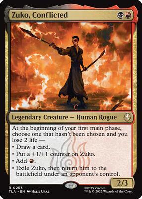 Zuko, Conflicted card from Avatar: The Last Airbender