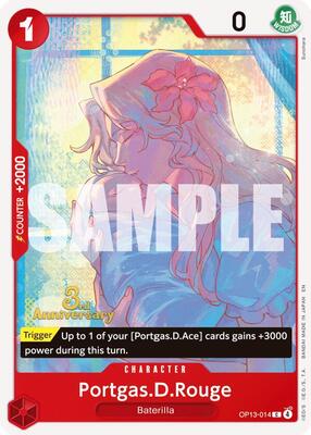 Portgas.D.Rouge card from Carrying On His Will: 3rd Anniversary Tournament Cards