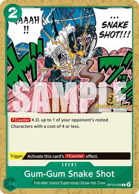 Gum-Gum Snake Shot card from Carrying On His Will: 3rd Anniversary Tournament Cards