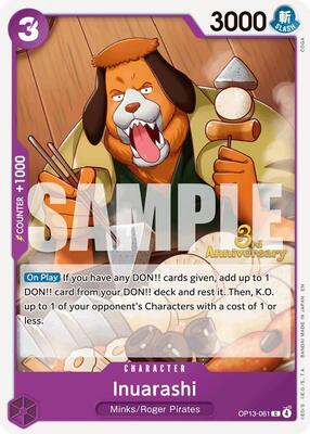Inuarashi card from Carrying On His Will: 3rd Anniversary Tournament Cards