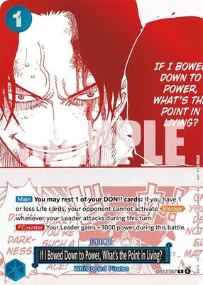 If I Bowed Down to Power, What's the Point in Living? (3rd Anniversary Treasure Campaign Pack) card from One Piece Promotion Cards