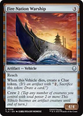 Fire Nation Warship card from Avatar: The Last Airbender