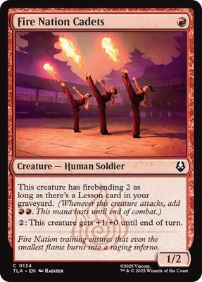 Fire Nation Cadets card from Avatar: The Last Airbender