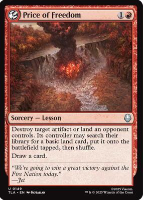 Price of Freedom card from Avatar: The Last Airbender