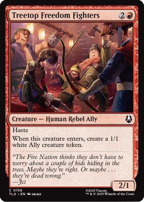 Treetop Freedom Fighters card from Avatar: The Last Airbender