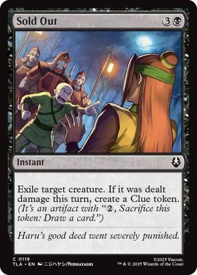 Sold Out card from Avatar: The Last Airbender