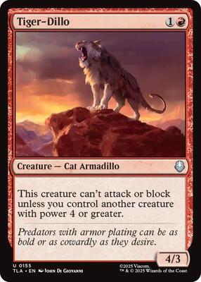 Tiger-Dillo card from Avatar: The Last Airbender