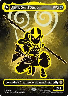 Aang, Swift Savior (Borderless) (Neon Ink Foil) card from Avatar: The Last Airbender