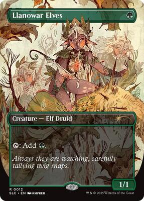 Llanowar Elves card from Secret Lair Countdown Kit