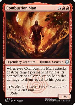 Combustion Man card from Avatar: The Last Airbender