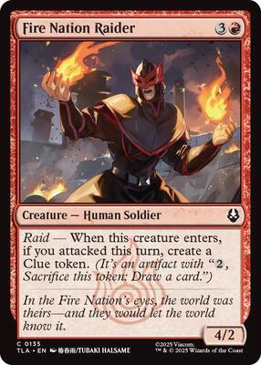 Fire Nation Raider card from Avatar: The Last Airbender