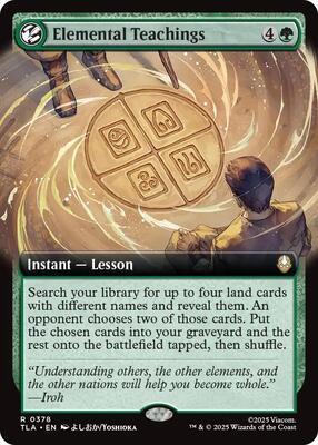 Elemental Teachings (Extended Art) card from Avatar: The Last Airbender