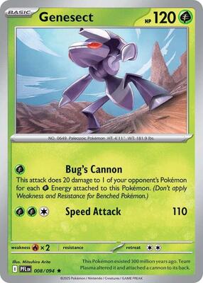 Genesect card from ME02: Phantasmal Flames