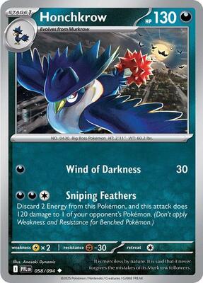 Honchkrow card from ME02: Phantasmal Flames