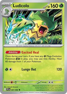 Ludicolo - 007/094 card from ME02: Phantasmal Flames