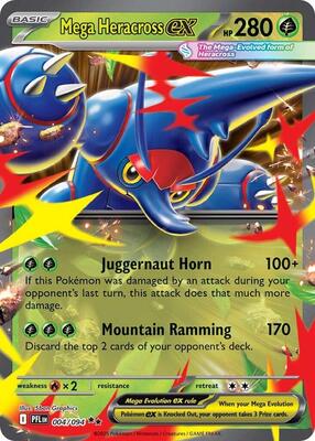 Mega Heracross ex - 004/094 card from ME02: Phantasmal Flames