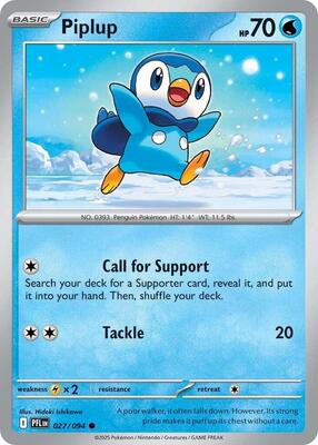 Piplup - 027/094 card from ME02: Phantasmal Flames