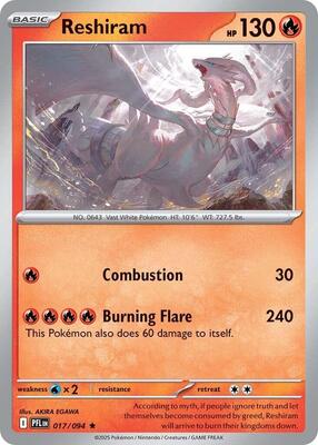 Reshiram card from ME02: Phantasmal Flames
