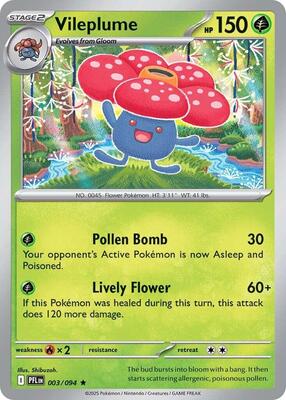 Vileplume card from ME02: Phantasmal Flames