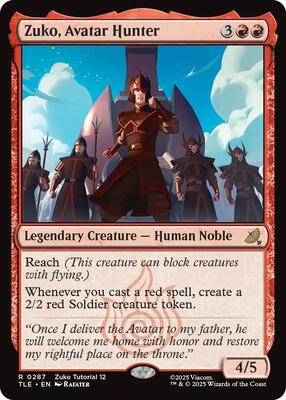 Zuko, Avatar Hunter (0287) card from Avatar: The Last Airbender: Eternal-Legal