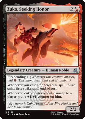 Zuko, Seeking Honor card from Avatar: The Last Airbender: Eternal-Legal