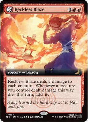 Reckless Blaze (Extended Art) card from Avatar: The Last Airbender: Eternal-Legal