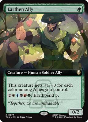 Earthen Ally (Extended Art) card from Avatar: The Last Airbender