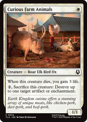 Curious Farm Animals card from Avatar: The Last Airbender