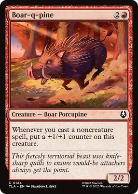Boar-q-pine card from Avatar: The Last Airbender