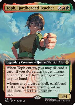 Toph, Hardheaded Teacher (Extended Art) card from Avatar: The Last Airbender