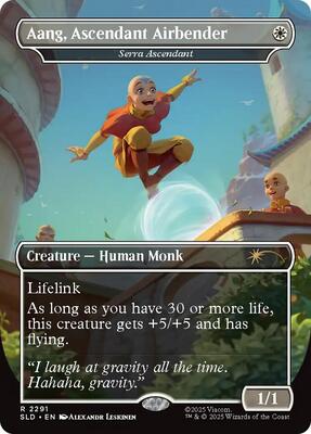 Aang, Ascendant Airbender - Serra Ascendant card from Secret Lair Drop Series